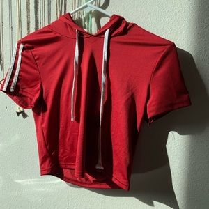 Red hoodie crop top